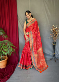 Opulent Red Color Bandhej Patola Saree