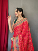 Opulent Red Color Bandhej Patola Saree