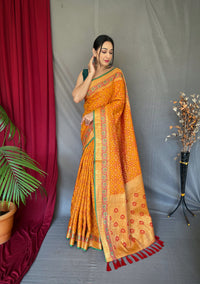 Glamorous Yellow Color Bandhej Patola Saree