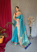 Majestic Firozi Color Bandhej Patola Saree