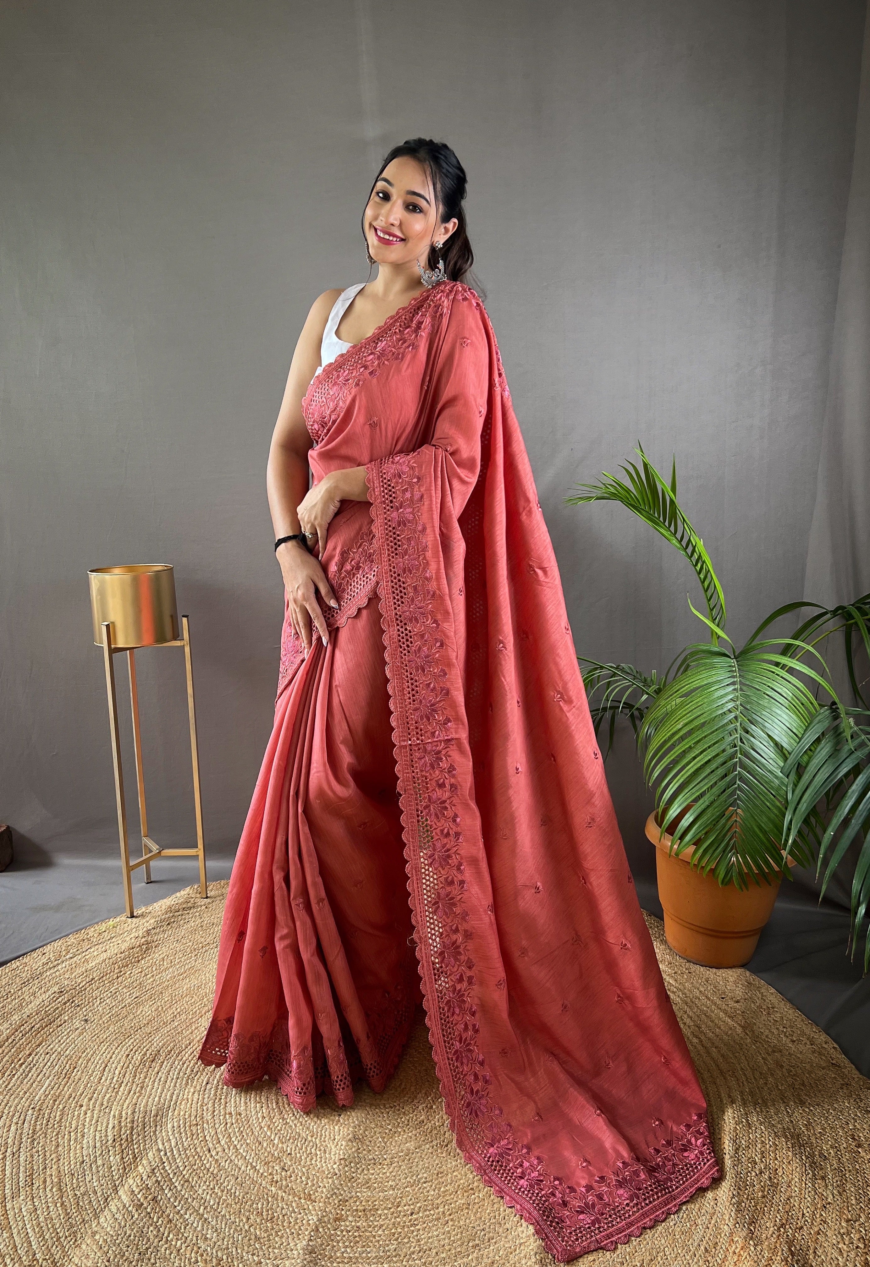 Glamorous Red Color Soft Silk Saree