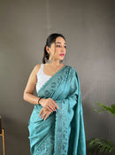 Majestic Light Blue Color Soft Silk Saree