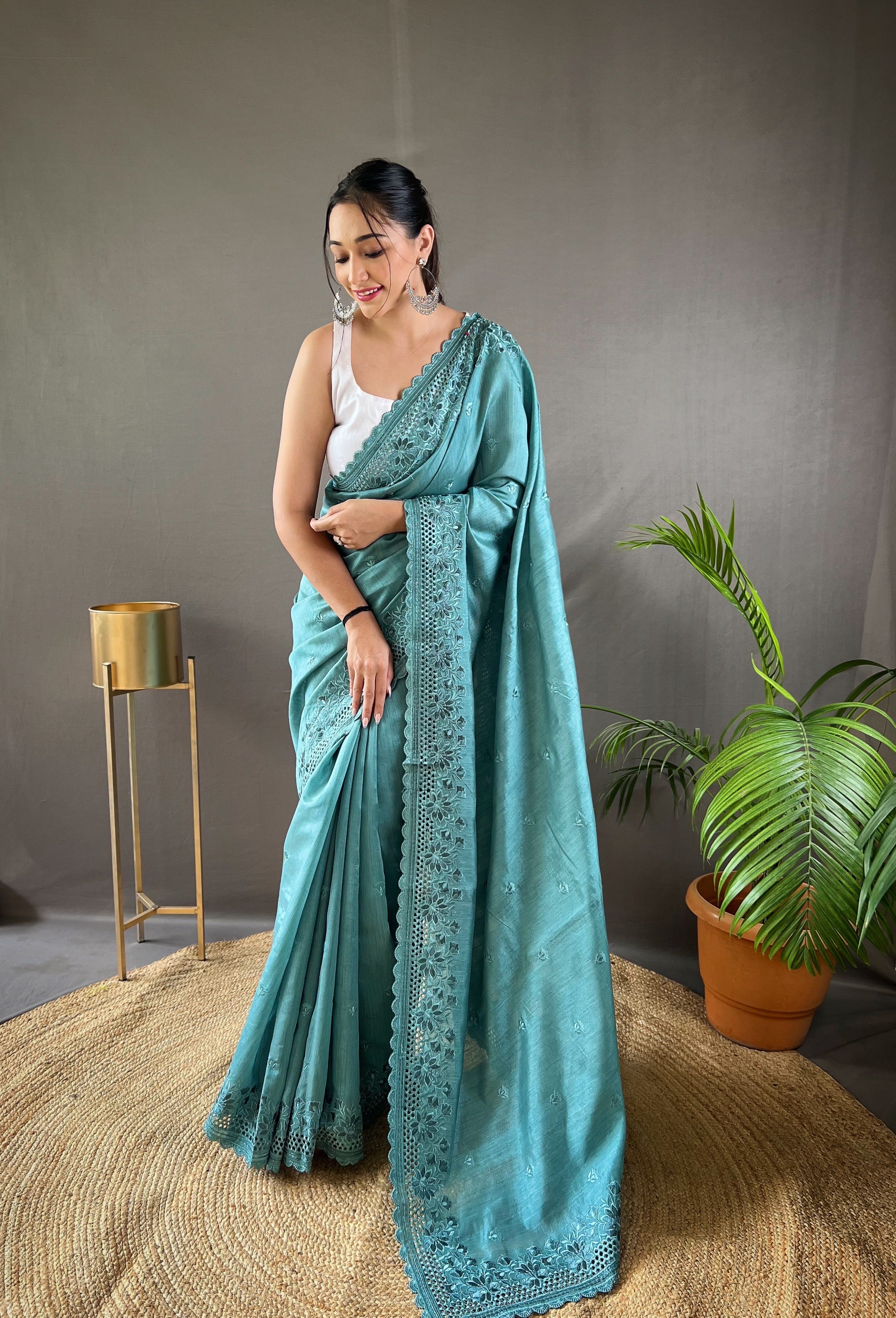 Majestic Light Blue Color Soft Silk Saree