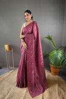 Luxurious Wine Color Soft Silk Saree