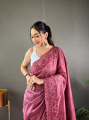 Luxurious Wine Color Soft Silk Saree