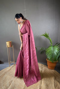 Luxurious Wine Color Soft Silk Saree