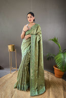 Captivating Green Color Soft Silk Saree