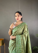 Captivating Green Color Soft Silk Saree