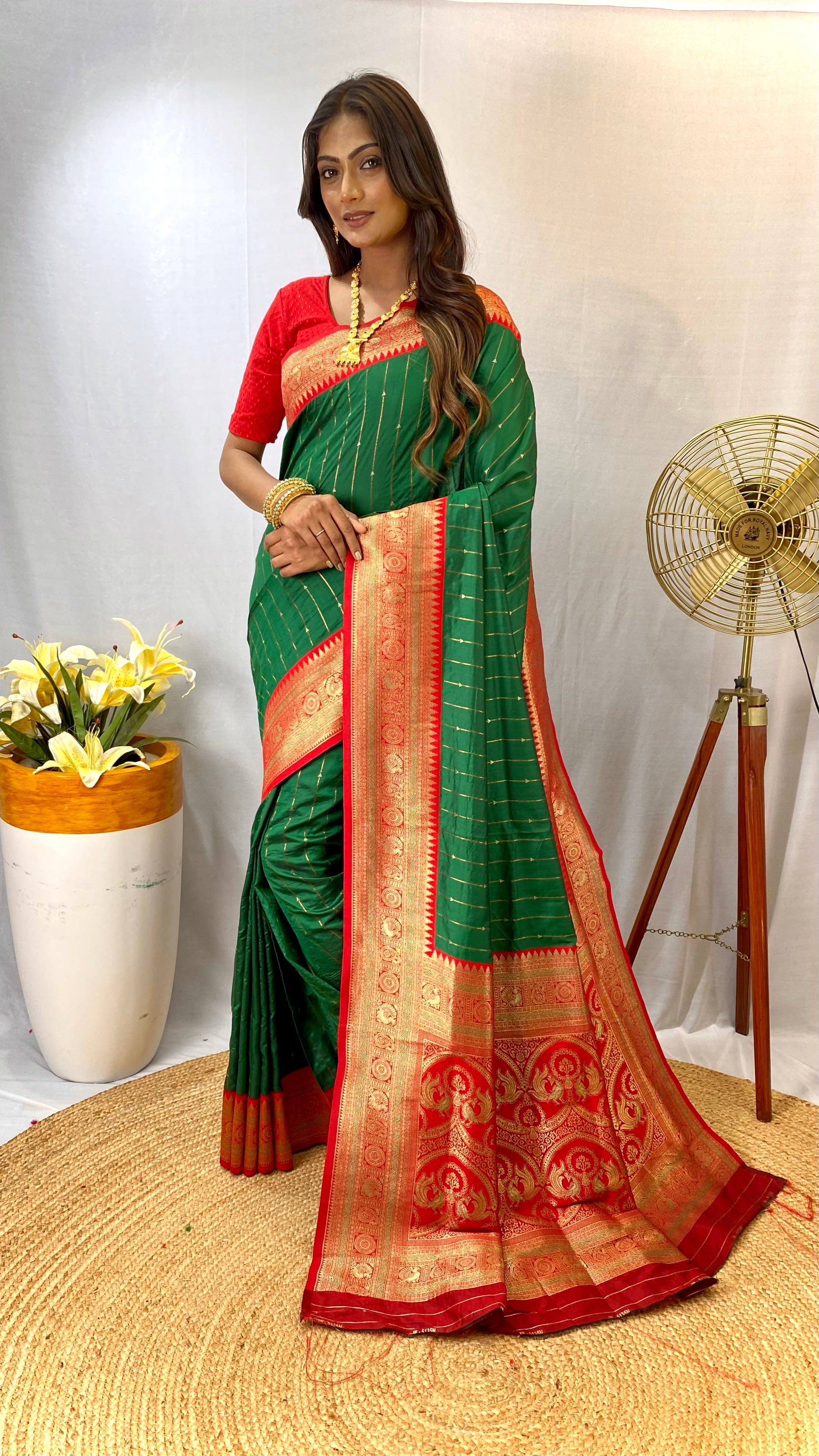 Alluring Green Color Paithani Silk Saree with Kanchipuram Touch