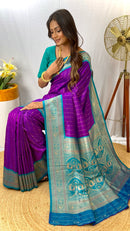 Mesmerizing Purple Color Paithani Silk Saree with Kanchipuram Touch