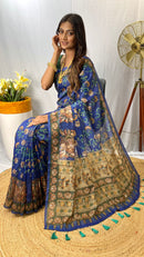 Radiant Blue Color Chanderi Cotton Saree