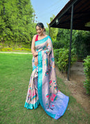 Gorgeous Lavender Color Paithani Silk Saree