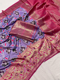 Ethereal Lavender Color Soft Silk Patola Saree