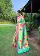 Mesmerizing Light Green Color Paithani Silk Saree