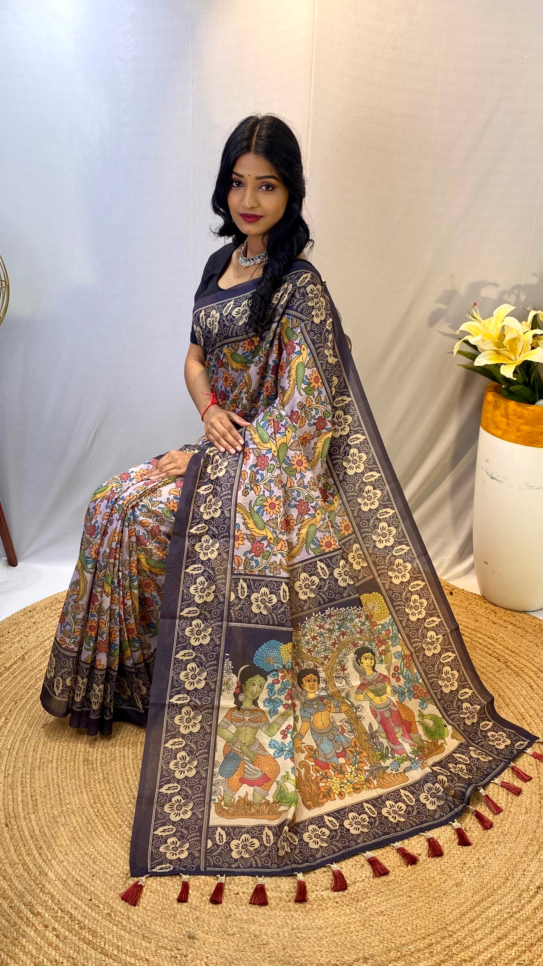 Breathtaking Lavender Color Chanderi Cotton Saree