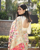 Delicate Off White Color Kashmiri Pashmina Saree