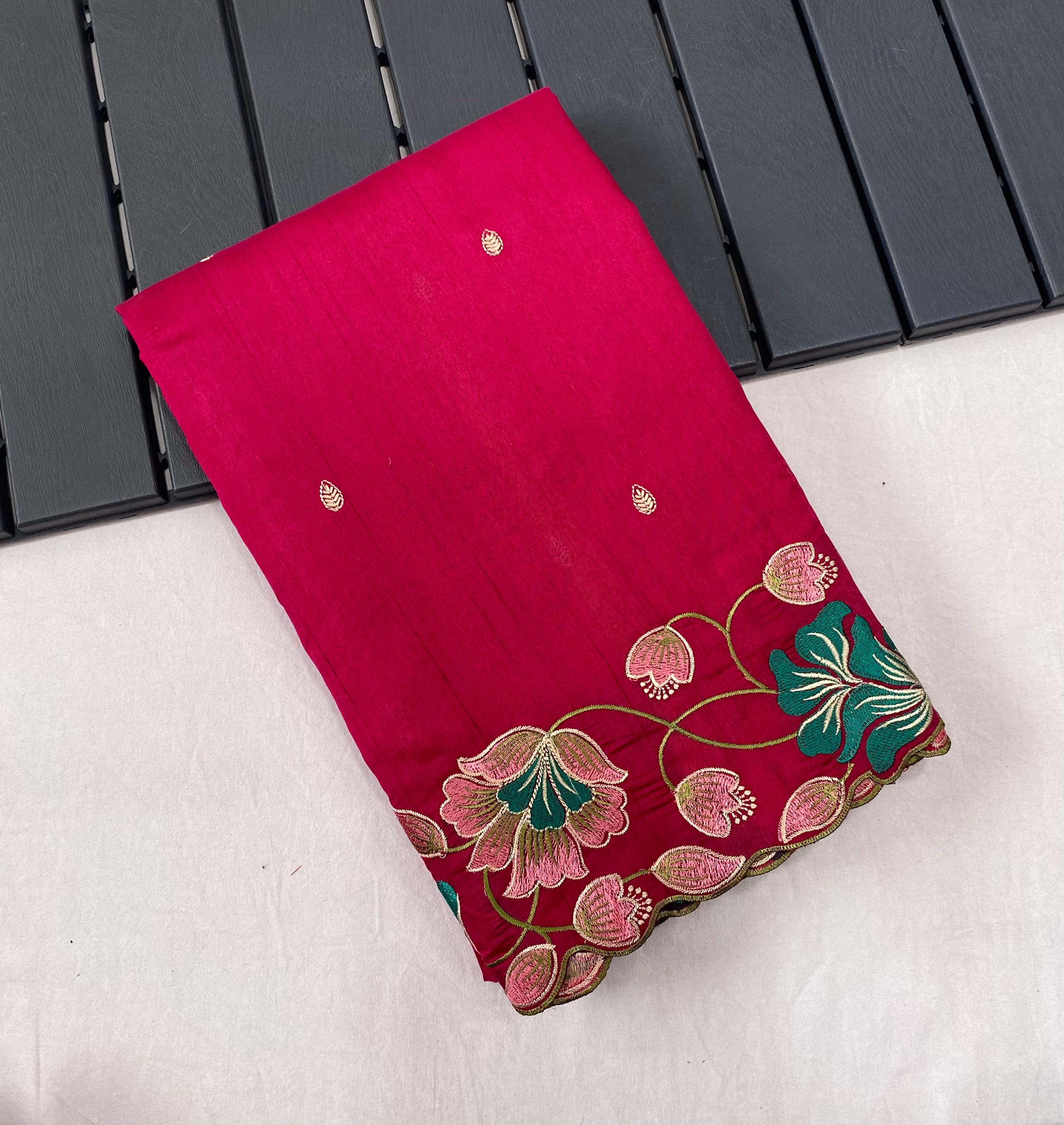 Splendorous Pink Color Tussar Silk Saree