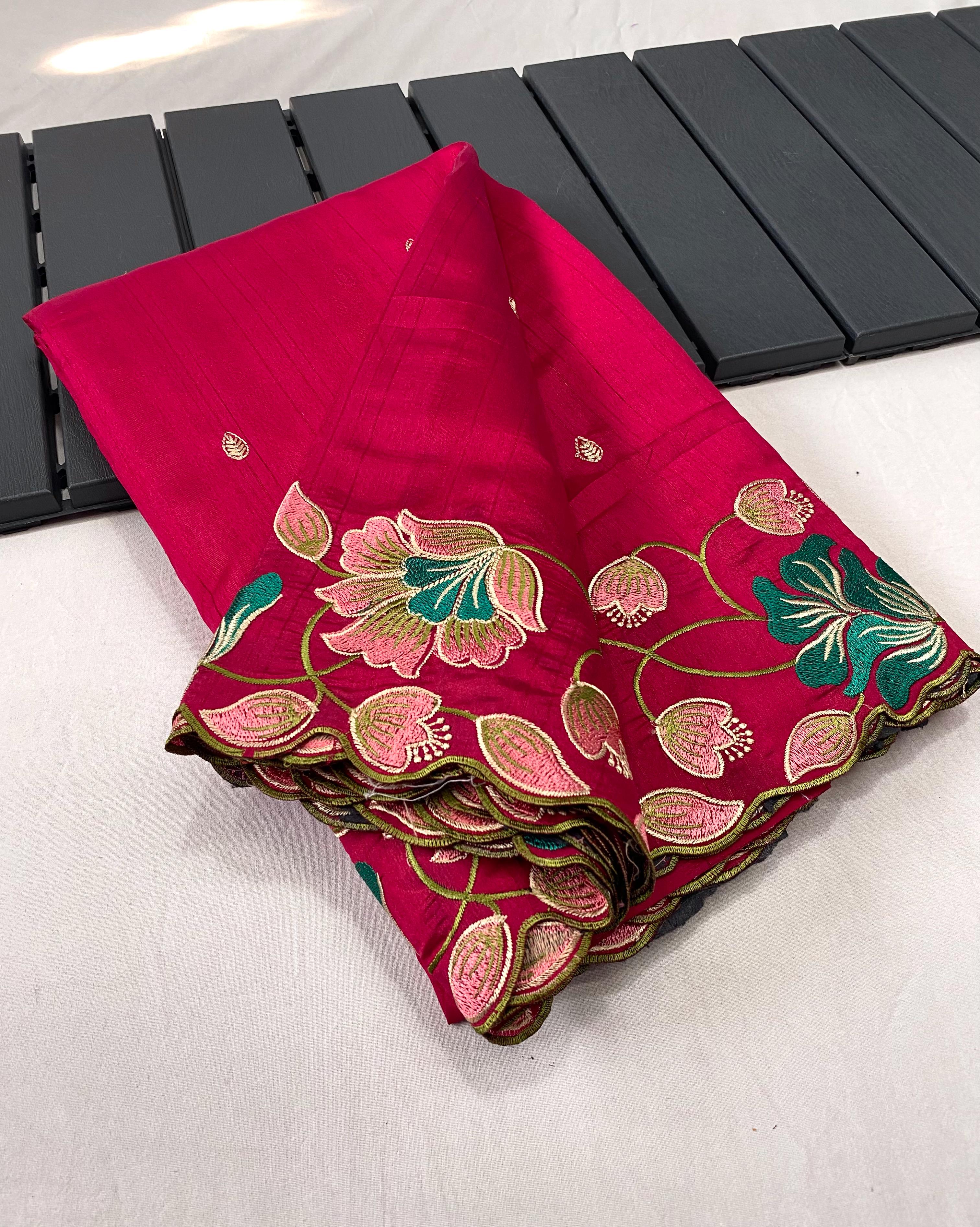 Splendorous Pink Color Tussar Silk Saree