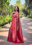 Luxurious Dark Pink Color Kanchipattu Silk Saree