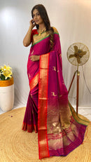 Mesmerizing Pink Color Soft Silk Saree with Deer Motifs