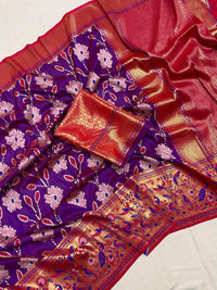 Vivacious Purple Color Soft Silk Patola Saree