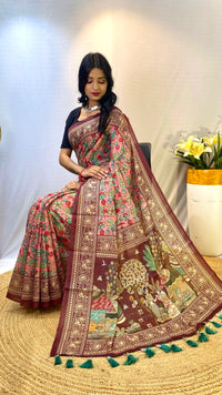 Regal Pink Color Chanderi Cotton Saree