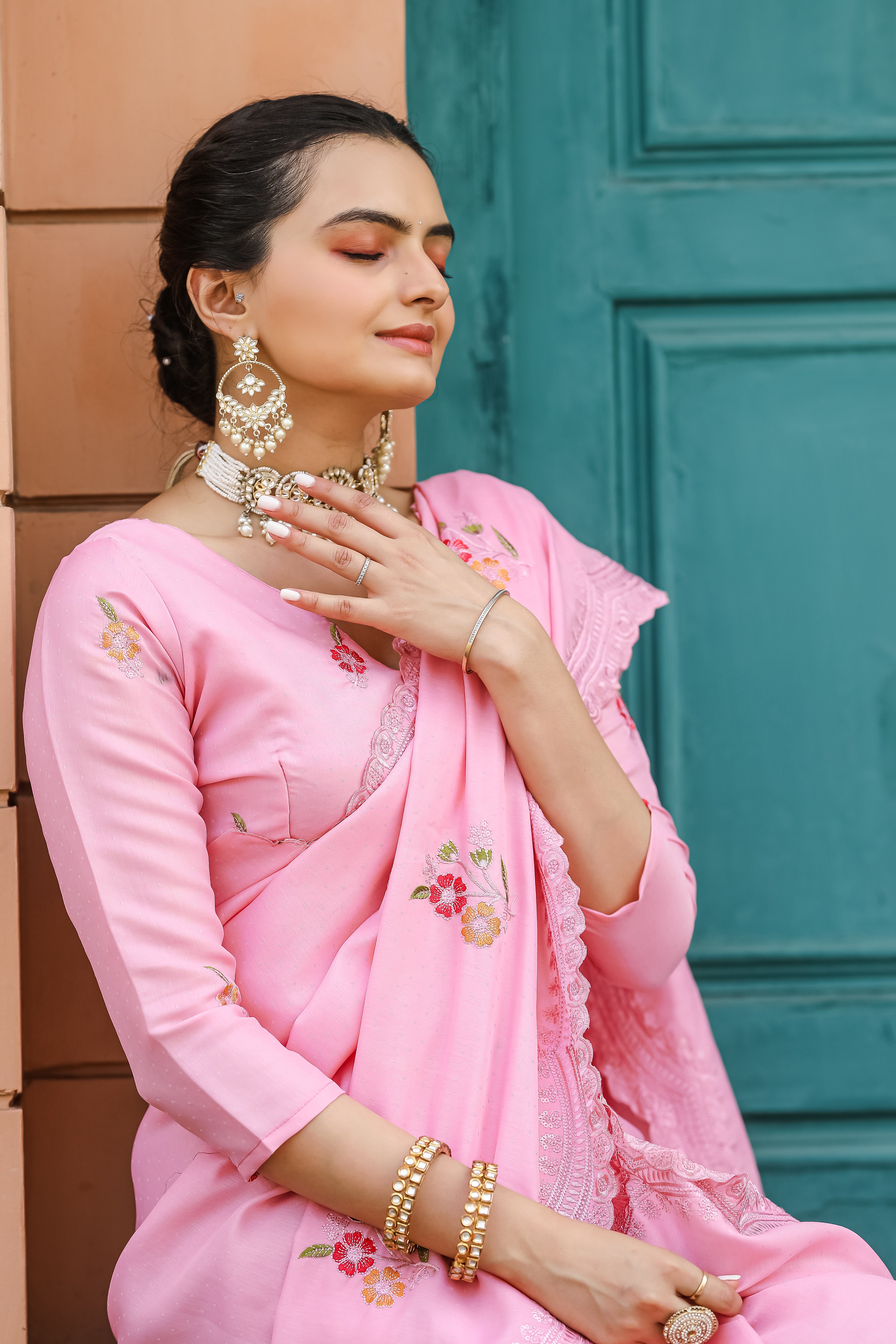 Exotic Pink Color Tussar Cotton Saree