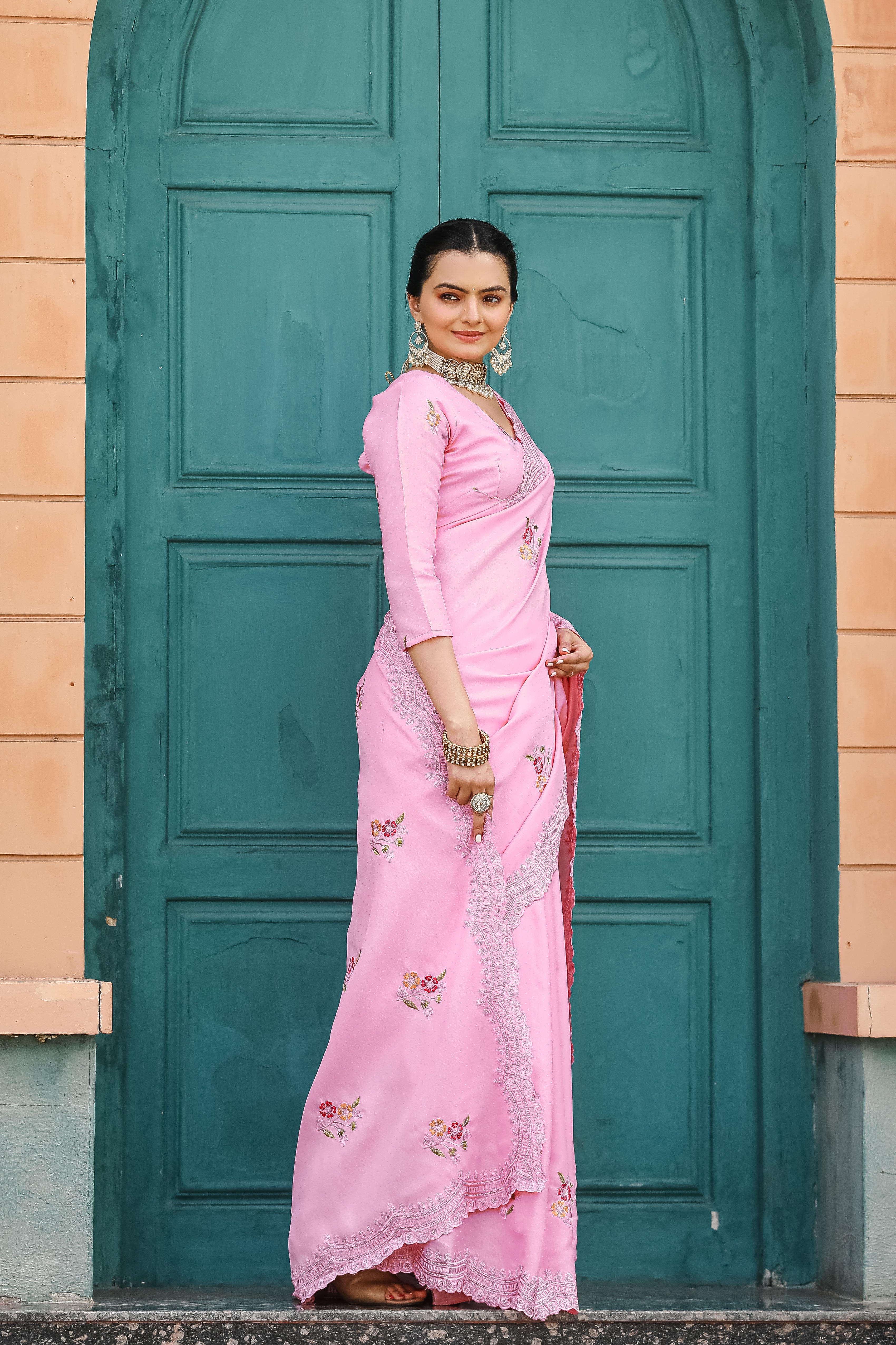 Exotic Pink Color Tussar Cotton Saree