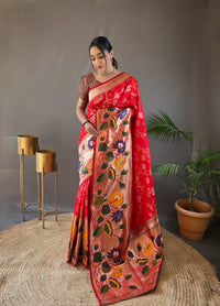 Splendid Red Color Paithani Silk Saree