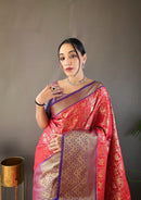 Exotic Red Color Kanchi Pattu Silk Saree