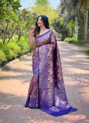 Dazzling Violet Color Kanchipattu Silk Saree