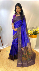 Dazzling Violet Color Chanderi Silk Saree