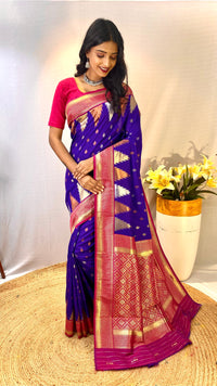 Elegant Violet Color Kanchipuram Semi Silk Saree