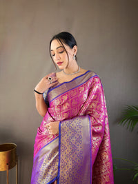 Exquisite Wine Color Kanchi Pattu Silk Saree