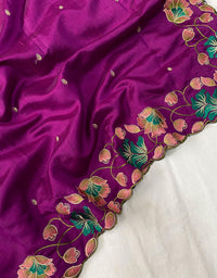 Mystical Purple Color Tussar Silk Saree