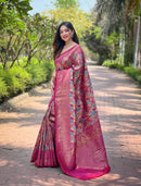 Gorgeous Wine Color Kanchipattu Silk Saree