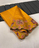 Opalescent Yellow Color Tussar Silk Saree