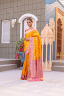 Graceful Yellow Color Banarasi Silk Saree