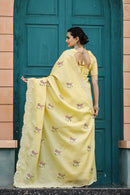 Elegant Yellow Color Tussar Cotton Saree