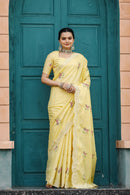 Elegant Yellow Color Tussar Cotton Saree