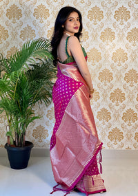 Enigmatic Magenta Color Banarasi Silk Saree