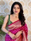 Enigmatic Magenta Color Banarasi Silk Saree