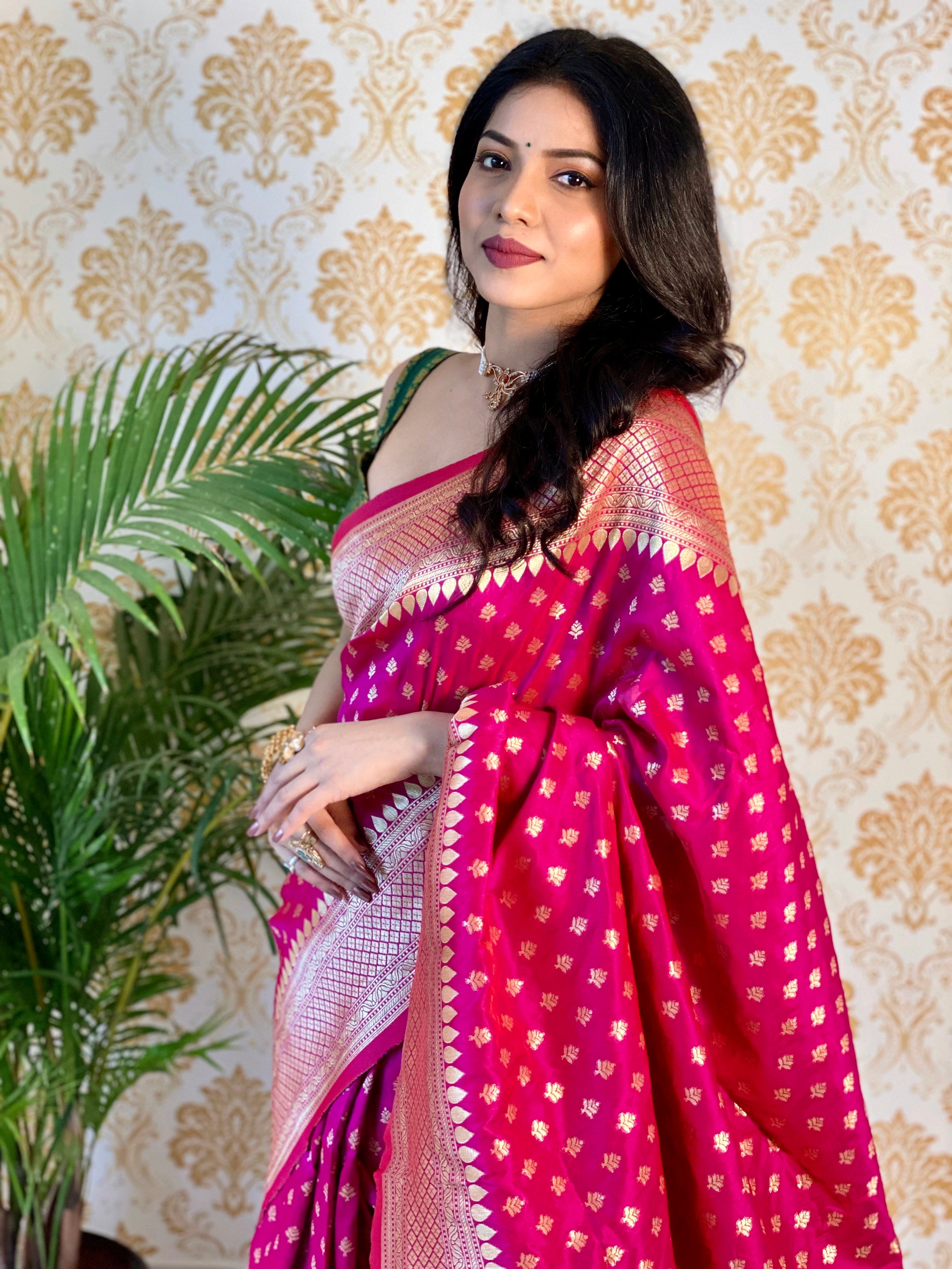 Enigmatic Magenta Color Banarasi Silk Saree