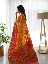 Graceful Yellow Color Kashmiri Pashmina Saree