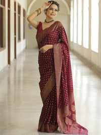 Mesmerizing Maroon Color Art Silk Saree