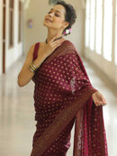 Mesmerizing Maroon Color Art Silk Saree