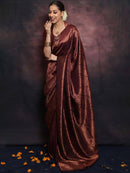 Blissful Maroon Color Art Silk Saree