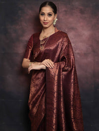 Blissful Maroon Color Art Silk Saree