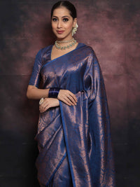 Enigmatic Navy Blue Color Art Silk Saree