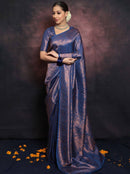 Enigmatic Navy Blue Color Art Silk Saree